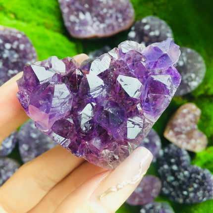 Amethyst cluster heart