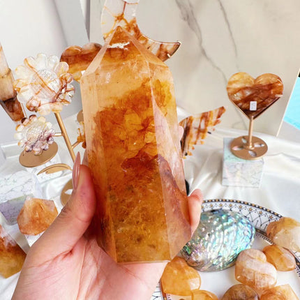 Golden Healer Quartz carving