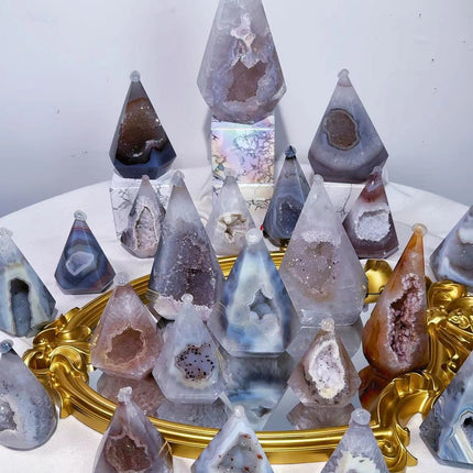 Crystal Points druzy agate geode tower