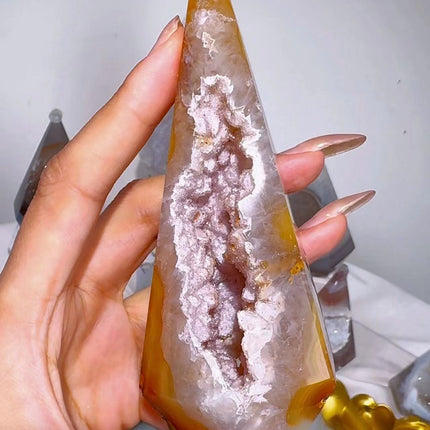Crystal Points druzy agate geode tower