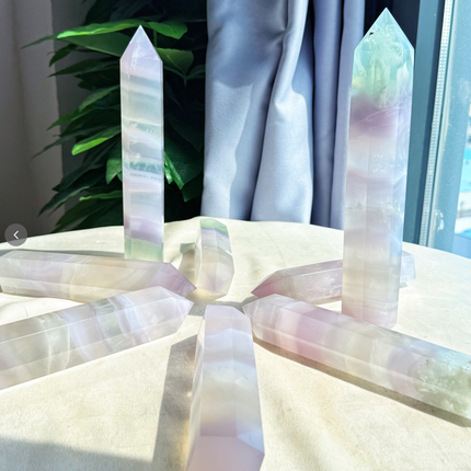Crystal Tower Lavender Fluorite Tower For Wholesale Price