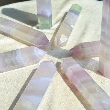 Crystal Tower Lavender Fluorite Tower For Wholesale Price