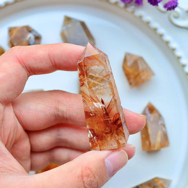 Crystal tower Golden Rutile towers / points