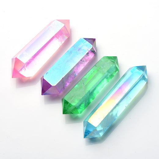 Natural Crystal Tower Aura Colorful Clear Quartz Double Points For Wholesale Price