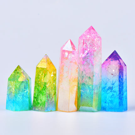 natural crystal tower aura crackle quartz small towers wholesale for B2B supplier