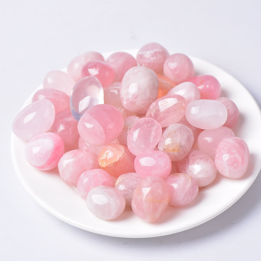 Natural Crystal tumbles for ornament _ Rose quartz tumbles for ...