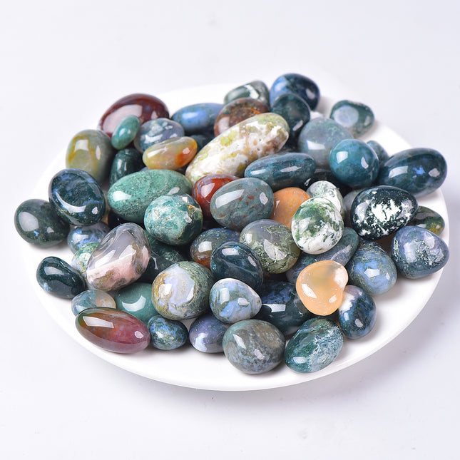 Moss Agate Tumbled Stones