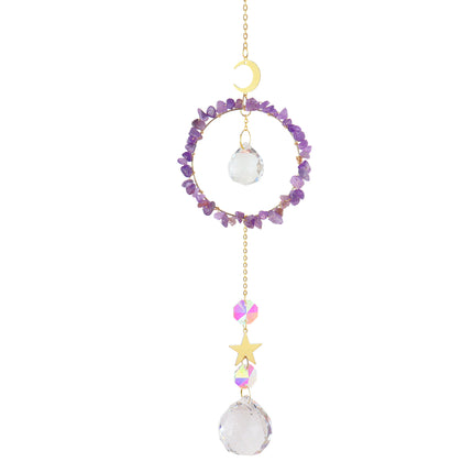 Crystal chip-Crystal chips circle hanger / dream catcher / sun catcher for wholesale price