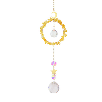 Crystal chip-Crystal chips circle hanger / dream catcher / sun catcher for wholesale price
