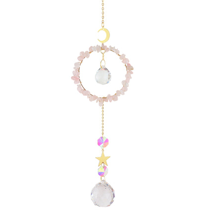 Crystal chip-Crystal chips circle hanger / dream catcher / sun catcher for wholesale price