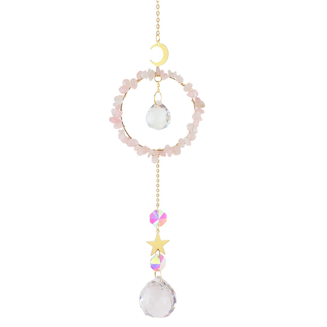 Crystal chip-Crystal chips circle hanger / dream catcher / sun catcher for wholesale price