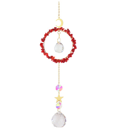 Crystal chip-Crystal chips circle hanger / dream catcher / sun catcher for wholesale price