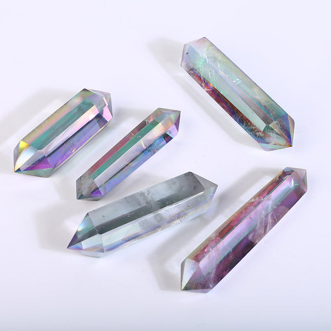 natural crystal tower aura dark clear quartz double points wholesale for B2B supplier