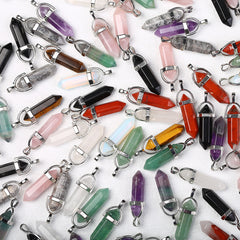 Mixed-Stone Double-Point Pendants