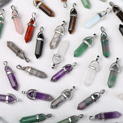 Mixed-Stone Double-Point Pendants
