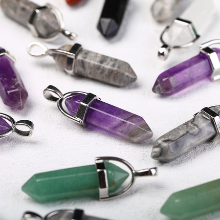 Mixed-Stone Double-Point Pendants