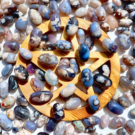 Flower Agate tumbled stones