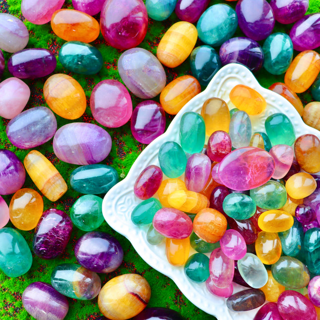 Fluorite tumbled stones