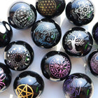 Crystal sphere Obsidian sphere with pattern / drawing / designs