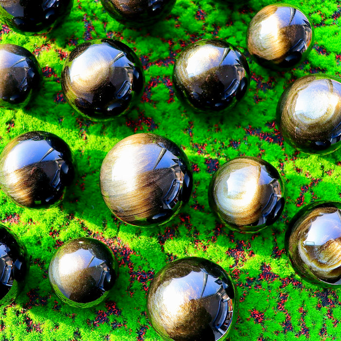 Crystal sphere-Golden obsidian sphere for wholesale price