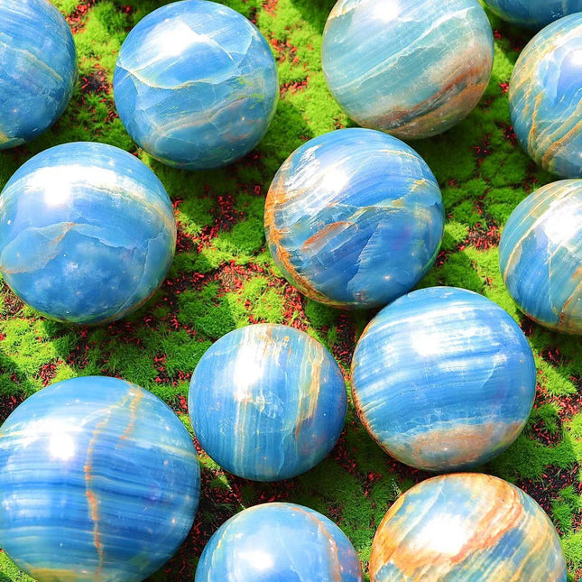 Crystal sphere Blue onxy sphere / balls