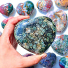 Crystal carving Ocean jasper hearts
