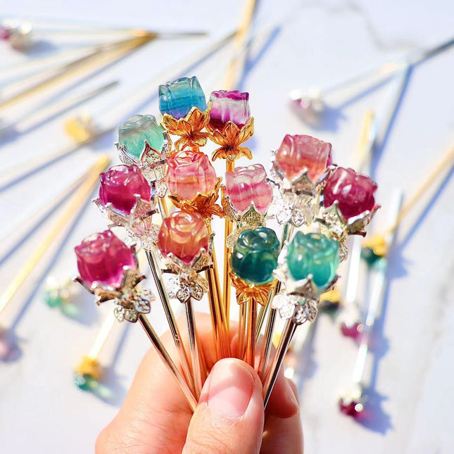 Fluorite hair pin