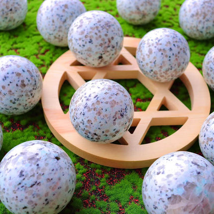Crystal spheres kiwi jasper spheres