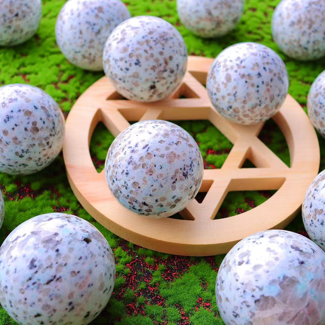 Crystal spheres kiwi jasper spheres