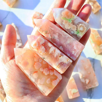 Crystal Tower Flower Agate Small Tower