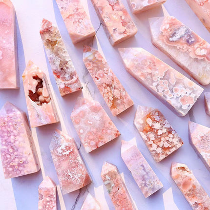 Natural Crystals Tower Pink Amethyst Tower wholesale product photo 1 for B2B crystal buyers