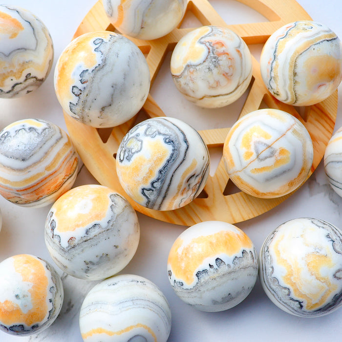 Crystal sphere-Orange zebra calcite sphere /balls for wholesale price