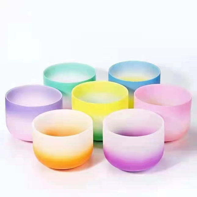 Crystal carving Gradient color sing bowl
