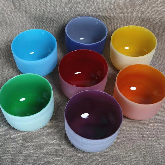 Crystal carving Rainbow color singing bowl